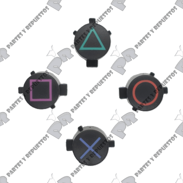 Repuesto 4 Botones X, O, ☐, △ Joystick Ps4 color Negro - Gris