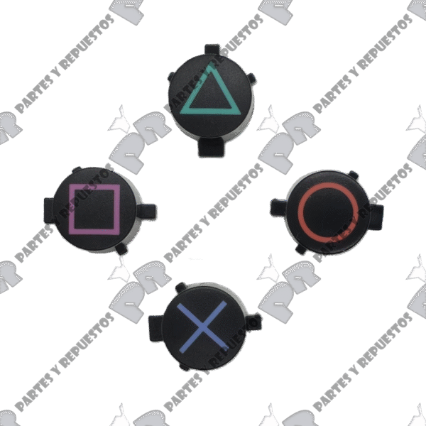 Repuesto 4 Botones X, O, ☐, △ Joystick Ps4 color Negro - Gris - Imagen 4